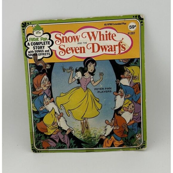 Vintage 45RPM- Snow White and the Seven Dwarfs - Peter Pan Records - 7" - Picture 1 of 3